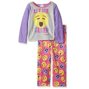 Nwt Emoji Girls Fleece Pajamas Sz 4